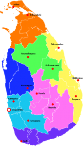 Carte du Sri lanka