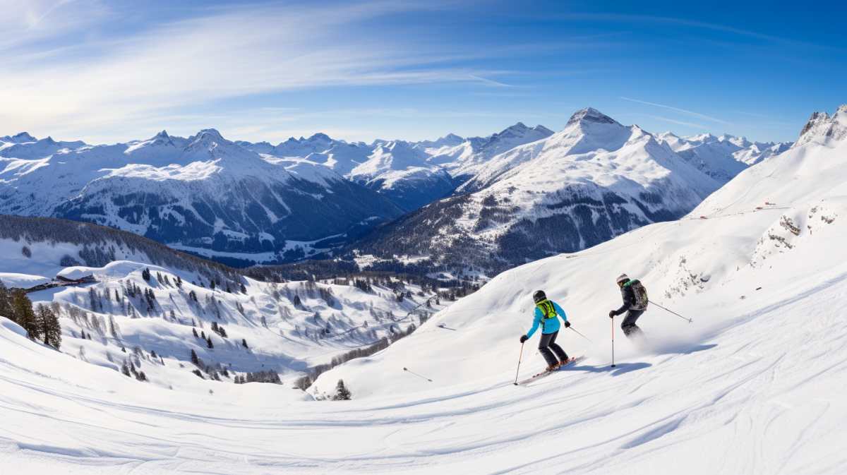 descente à ski aux trois valees