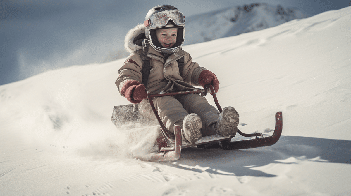 enfant faisant de la luge a val thorens