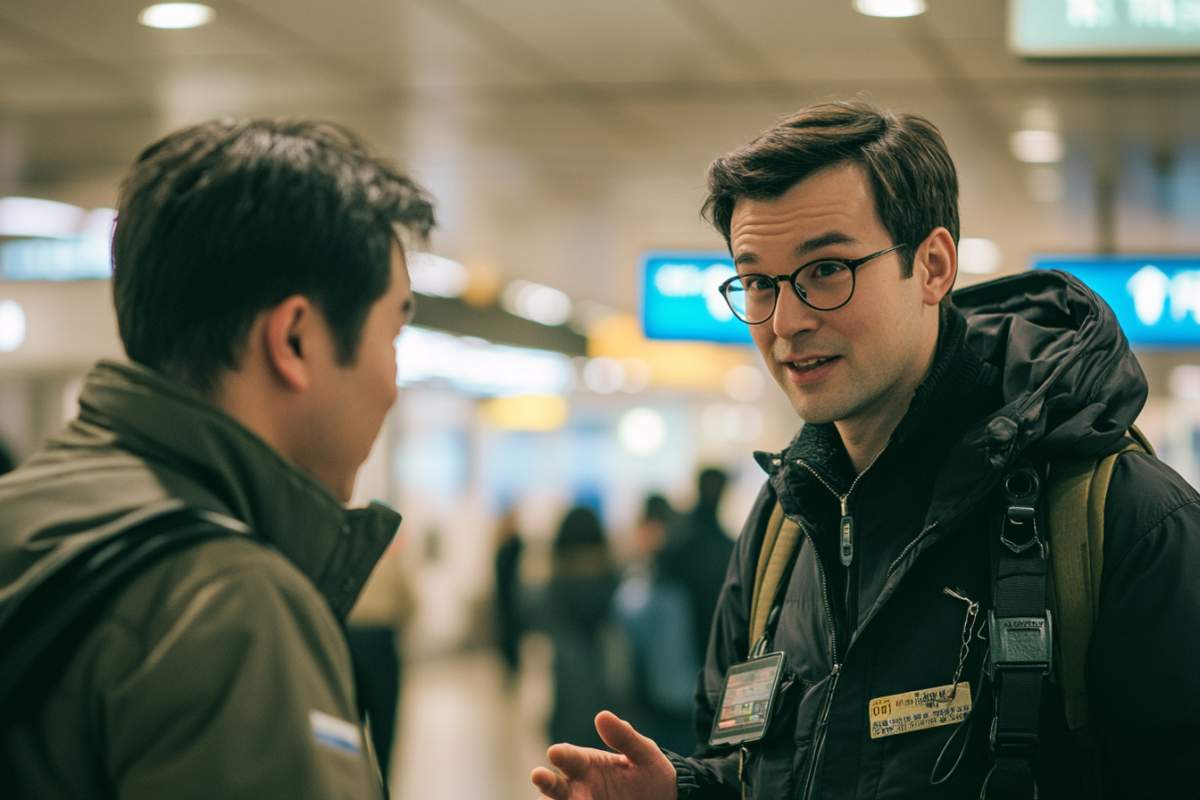 Deux hommes qui se parlent