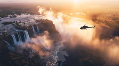 Hélicoptère Chutes Victoria Zambie