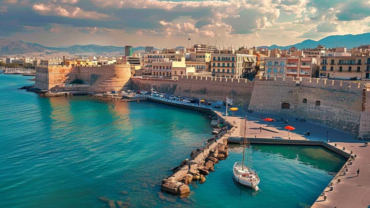 Port et ville crétoise pour comparer un voyage en Crète ou en Sicile