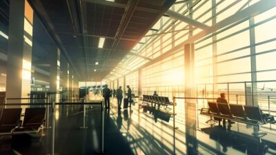 Voyageurs dans un aéroport pour comprendre les droits passagers avion en cas de retard