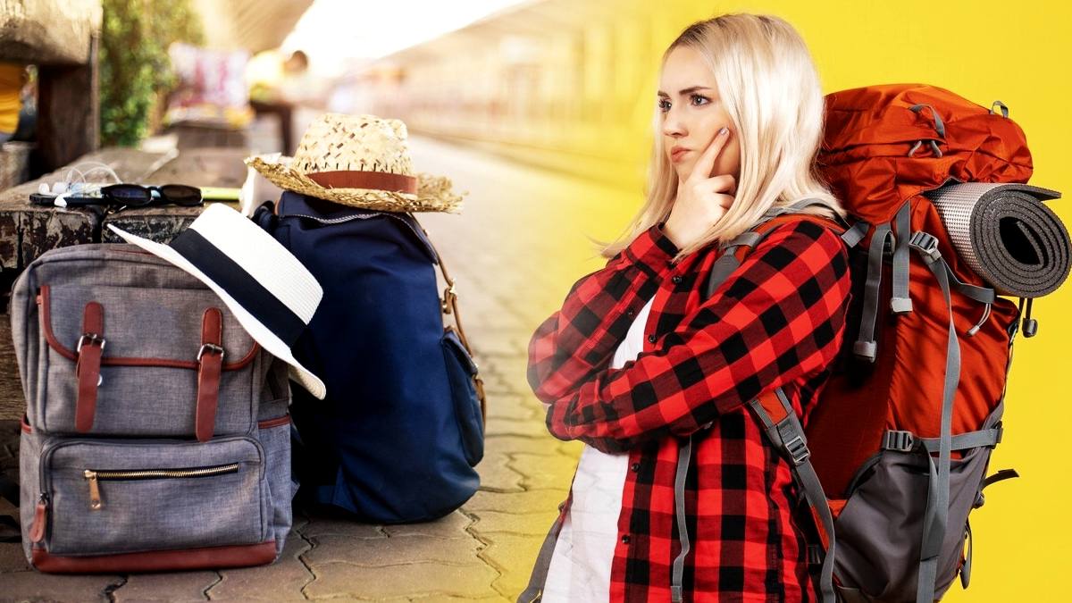 Voyageuse préparant son départ avec téléphone et bagages