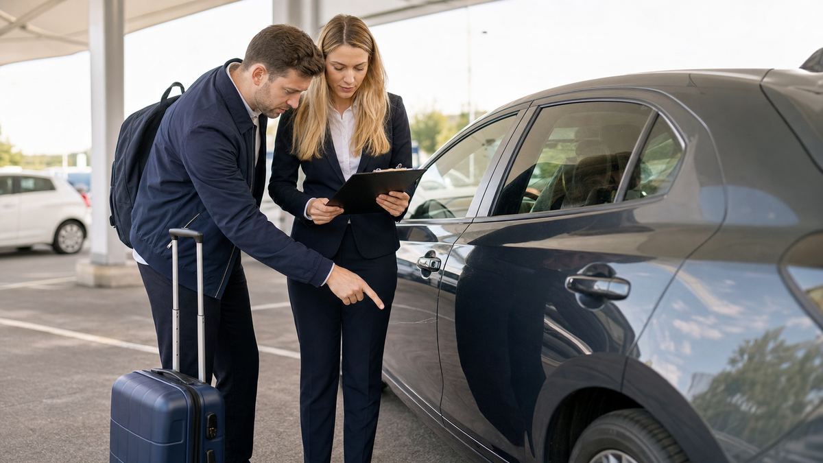 État des lieux d’une voiture de location au départ