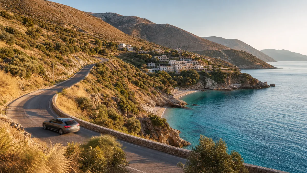 Route côtière près de Himarë sur la Riviera albanaise
