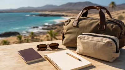 Préparation de bagage et documents pour une checklist de voyage au Cap-Vert