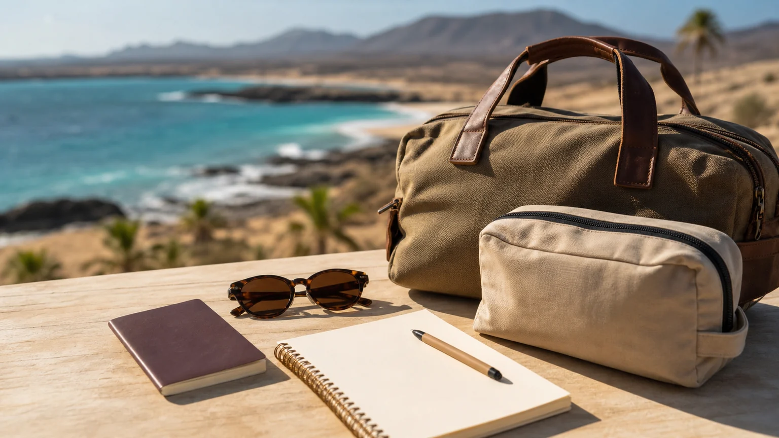 Préparation de bagage et documents pour une checklist de voyage au Cap-Vert