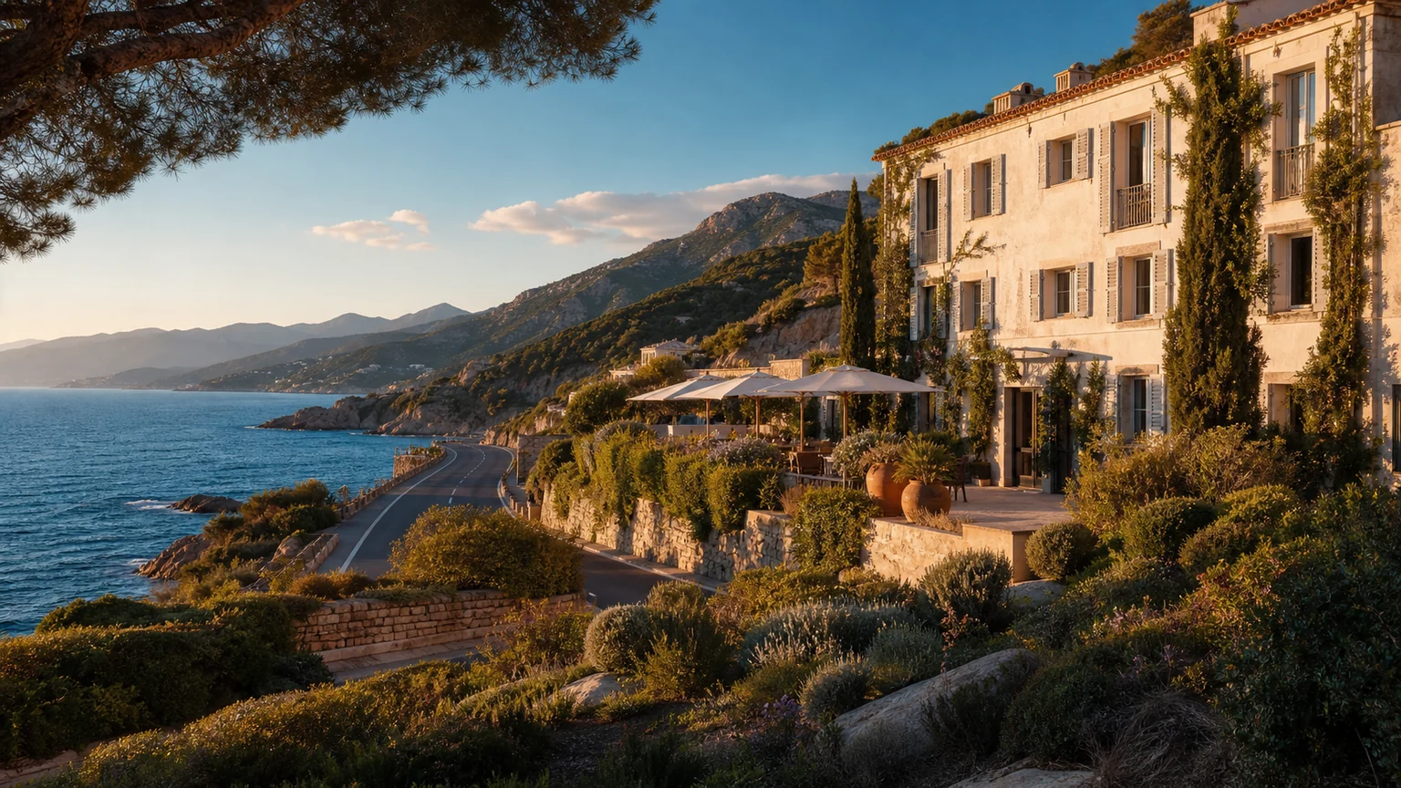 Petit hôtel méditerranéen en Corse près du littoral